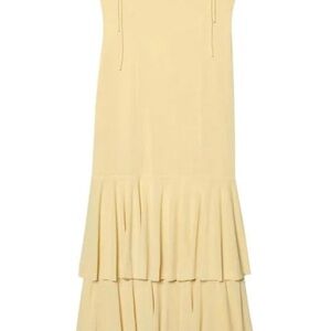 Elegant Yellow Tiered Dress